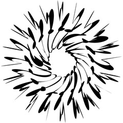 Sunburst icon in flat style. Summertime figure concept. Radial stripes of fireworks. Retro design element. Weather tool vector illustration. Power, Sun rise pattern isolated on transparent background.