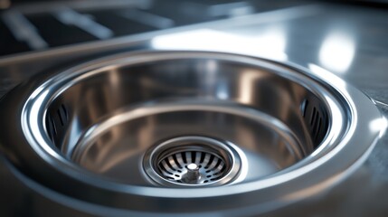Stainless Steel Kitchen Sink: A Close-Up View of Modern Kitchen Design