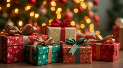 Fototapeta premium Christmas cards, New Year's cards, banners: Santa Claus, reindeer, Christmas trees, candles, cookies, chocolate, snowballs, snowmen, and more