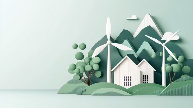 Solar and wind energy infographic with a chart tracking green portfolio growth over time