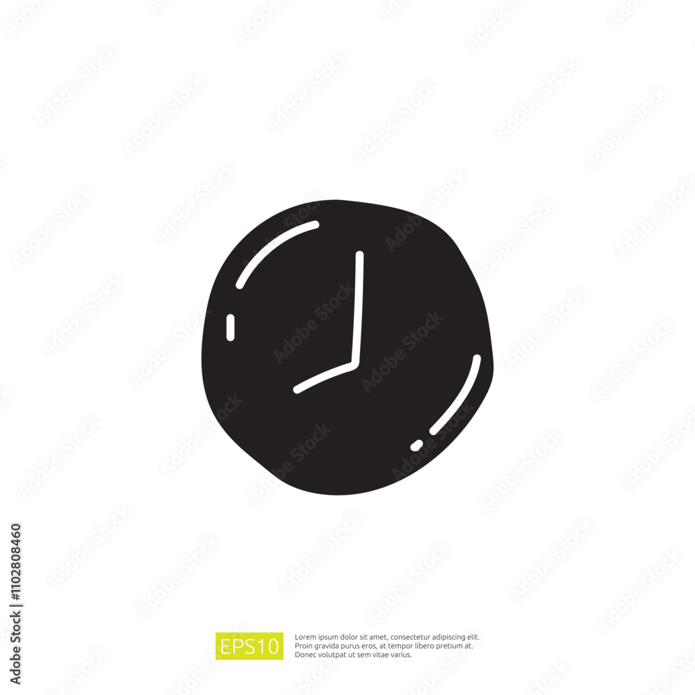 Aufkleber a simple, stylized illustration of a clock face, featuring a round shape with a minimalistic design 