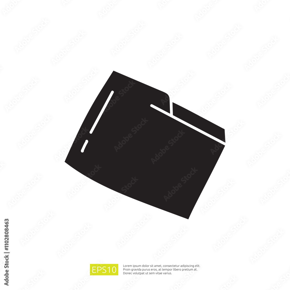 Poster a minimalist graphic representation of a folder or file, emphasizing simplicity and functionality.