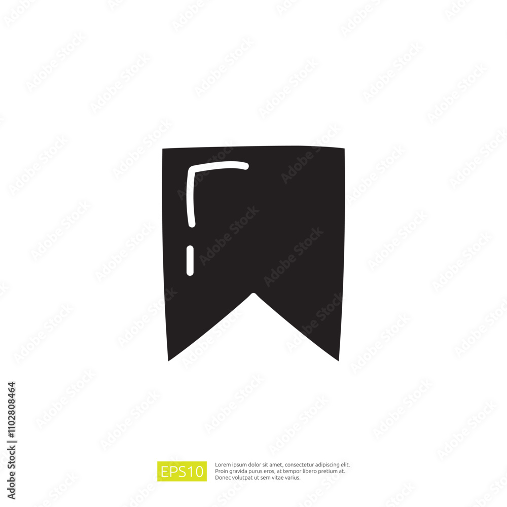 Poster a simple black bookmark icon, symbolizing reading and organization, often used in digital or print m