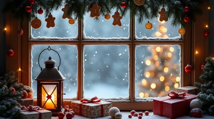 Christmas cards, New Year's cards, banners: Santa Claus, reindeer, Christmas trees, candles, cookies, chocolate, snowballs, snowmen, and more