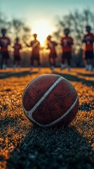 Lacrosse action on the field at sunset dynamic sports scene natural outdoor setting