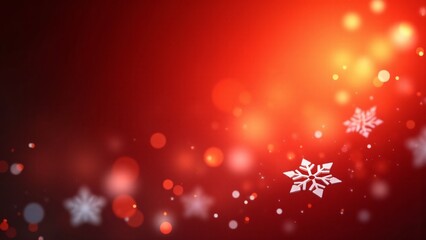 A magical Christmas background with a glowing red gradient, bokeh lights, unique snowflakes, and subtle sparkles. A warm, cozy atmosphere perfect for festive designs and cards