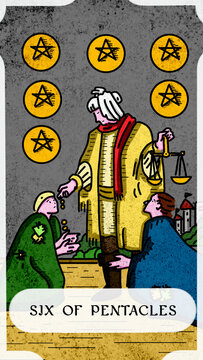 Tarot card six of pentacles