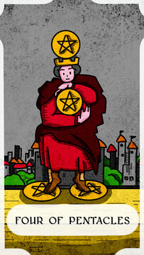Tarot card four of pentacles