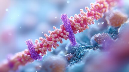 Fototapeta premium Microscopic DNA Strand Genetic Research Medical Science Healthcare Breakthrough Artist