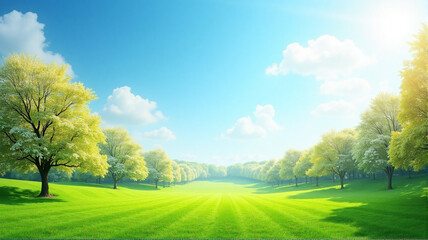 landscape with trees and blue sky