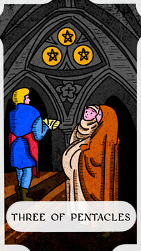Tarot card three of pentacles