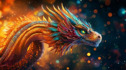 Majestic Golden Dragon Art