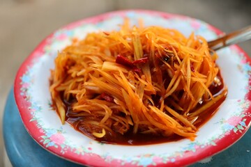Somtam, a popular Thai food