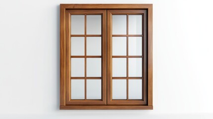 Obraz premium A wooden window frame with multiple panes, designed for natural light and ventilation.