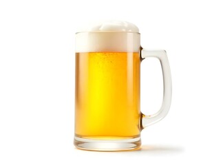 beer, mug, frosty, golden, foam, head, isolated, photorealistic, image, white, background, beverage, drink, alcohol, refreshment, cold, chilled, glass, lager, brew, bar, pub, classic, detailed,