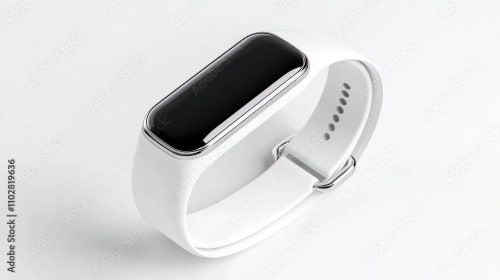Aufkleber a sleek white fitness tracker with a rectangular display for health monitoring.