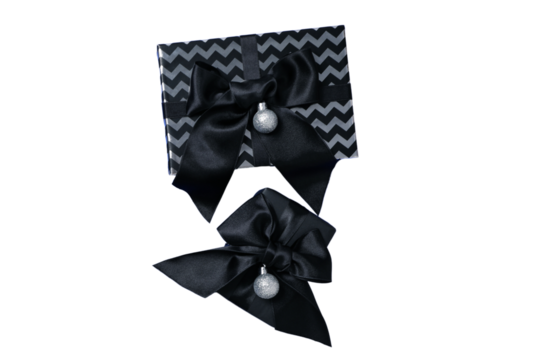 PNG, New Year gift, Christmas gifts with microphone isolated on white background.