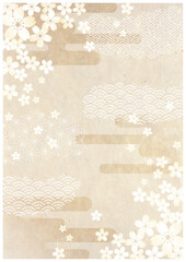 和柄と和紙背景