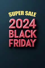 embossed PINK Black Friday Banner with black friday text, in a festive and bright atmosphere
