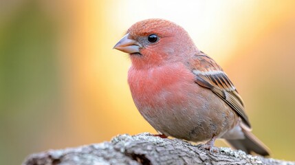Common Rosefinch Bird Portrait  Wildlife Photography  Nature  Avian  Feather  Sunrise