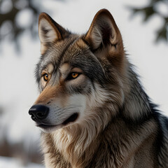 Obraz premium wolf head with a wolf head