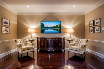 modern living room with fireplace