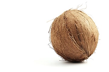Coconut isolated on white background, close up