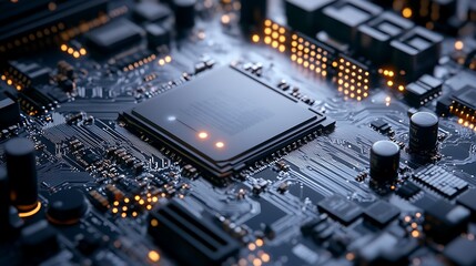 Fototapeta premium Electronic circuit board or scheme illustration for banner cover brochure or presentation.