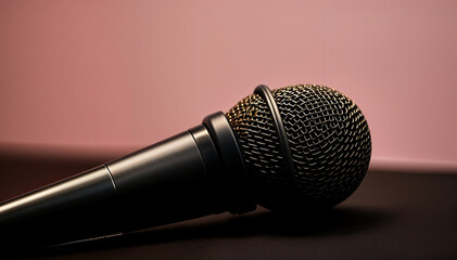 Obraz premium professional live music mic condenser on the stage