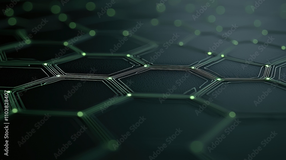 Poster futuristic network connection abstract hexagon technology background