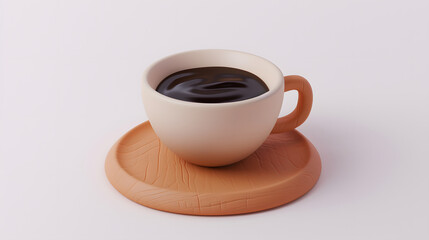 3D Isometric Americano Coffee
