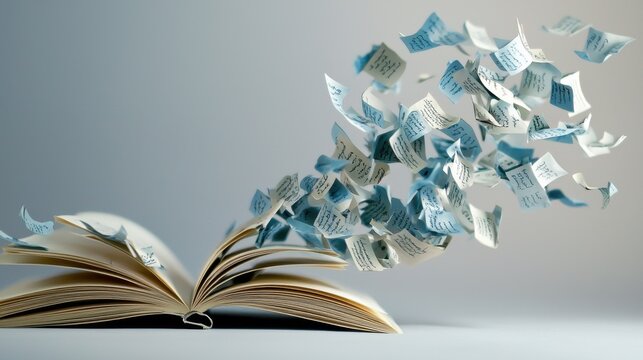 Open Book Pages Transforming Into Ethereal Butterflies of Knowledge and Imagination