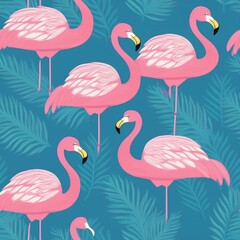 Fototapeta premium set of flamingos