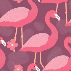 Obraz premium pink flamingos in water