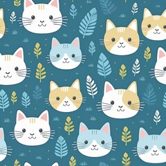 Obraz premium seamless pattern with cats