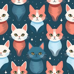 seamless pattern with cats