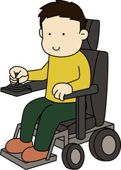 an illustration of an electric wheelchair