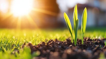Sunrise Green Sprouts  New Growth  Spring  Nature  Plants