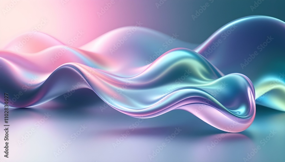 Aufkleber abstract iridescent holographic liquid background technology wallpaper neon futuristic flow data dig