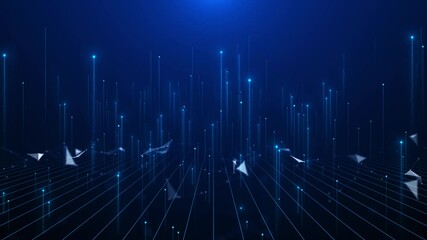 AI Technology Innovation concept Digital information technology concept. Cybersecurity protection system online. Data Analytics Science. Binary code connected dark background deep machine learning 3D - Powered by Adobe