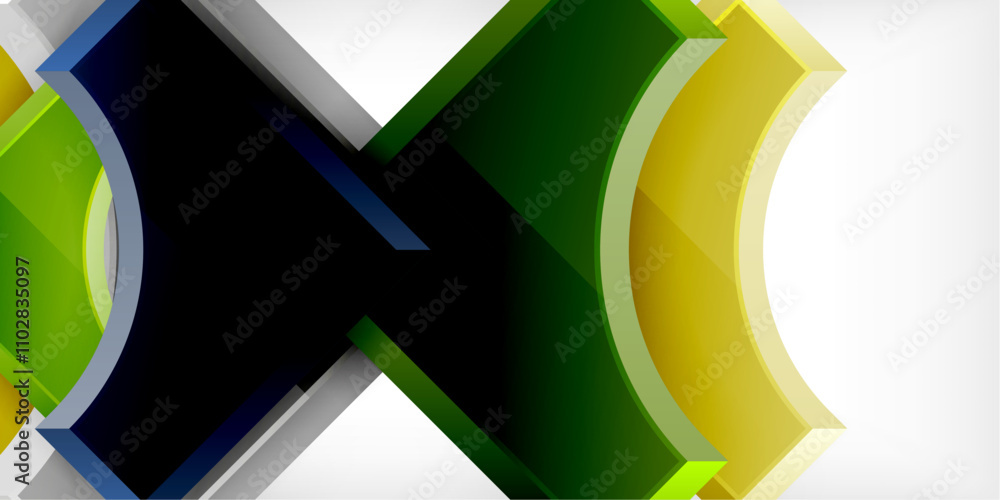Poster Geometric design abstract background - circles and triangles