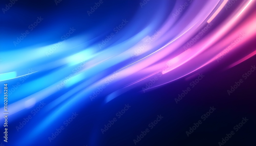 Poster Abstract light blue background with a swirl. Subtle graphic pattern. Abstract composition with a tranquil wave of sky blue and soft lavender, accented by subtle circular elements