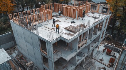 construction workers are working on a building project