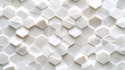 Elegant White Hexagon Tiles Texture for Modern Interior Design