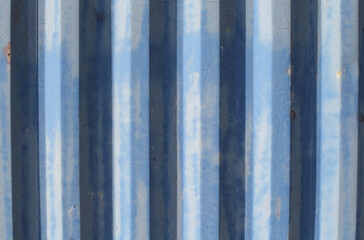 Blue corrugated metal wall abstract textured background