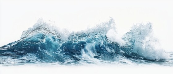 Water wave isolated on white background