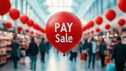 Fototapeta premium A vibrant red balloon displays 