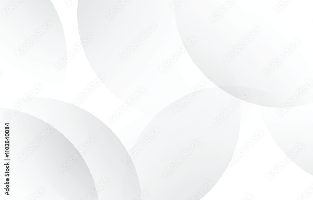 Aufkleber minimalist white abstract featuring overlapping curves and circular shapes background. vector illust