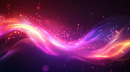 Obraz premium Colorful Abstract Wave Background with Sparkles and Lights