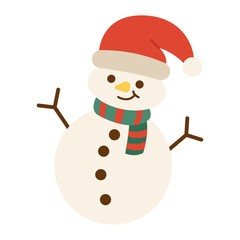 cute little doodle snowman in winter